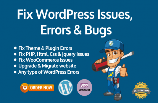 I will fix WordPress website any issues, bugs, theme customization