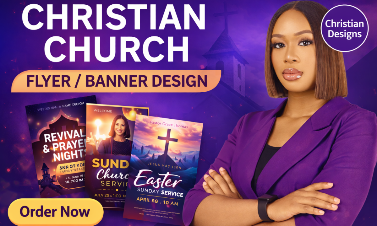 I Will Design a Christian Church Flyer and Banner for Events and Services