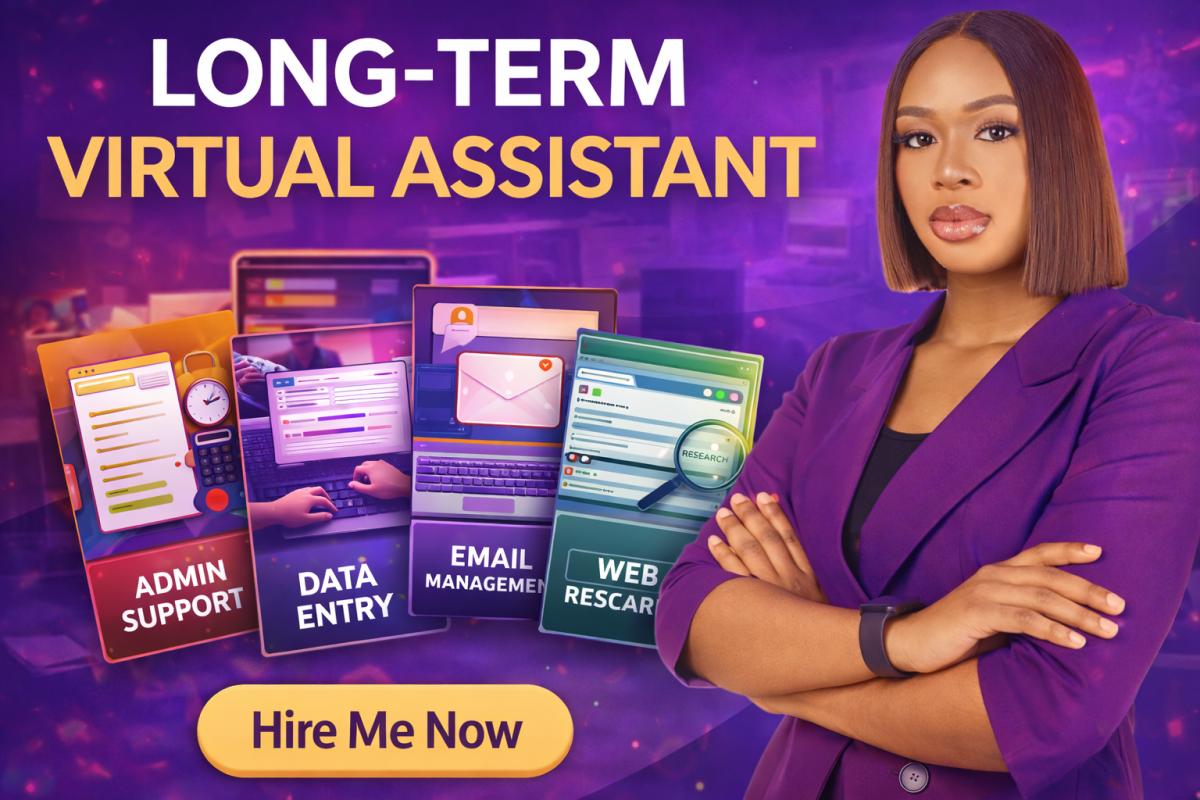I will be your reliable long term virtual assistant for admin and business support