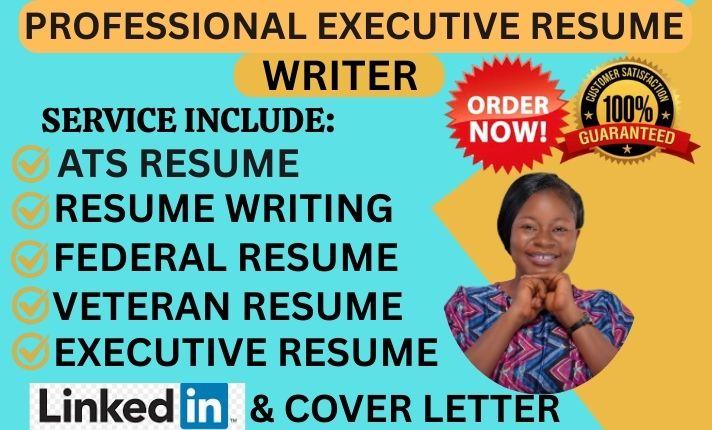I will write an executive resume ATS optimized resume for senior level roles