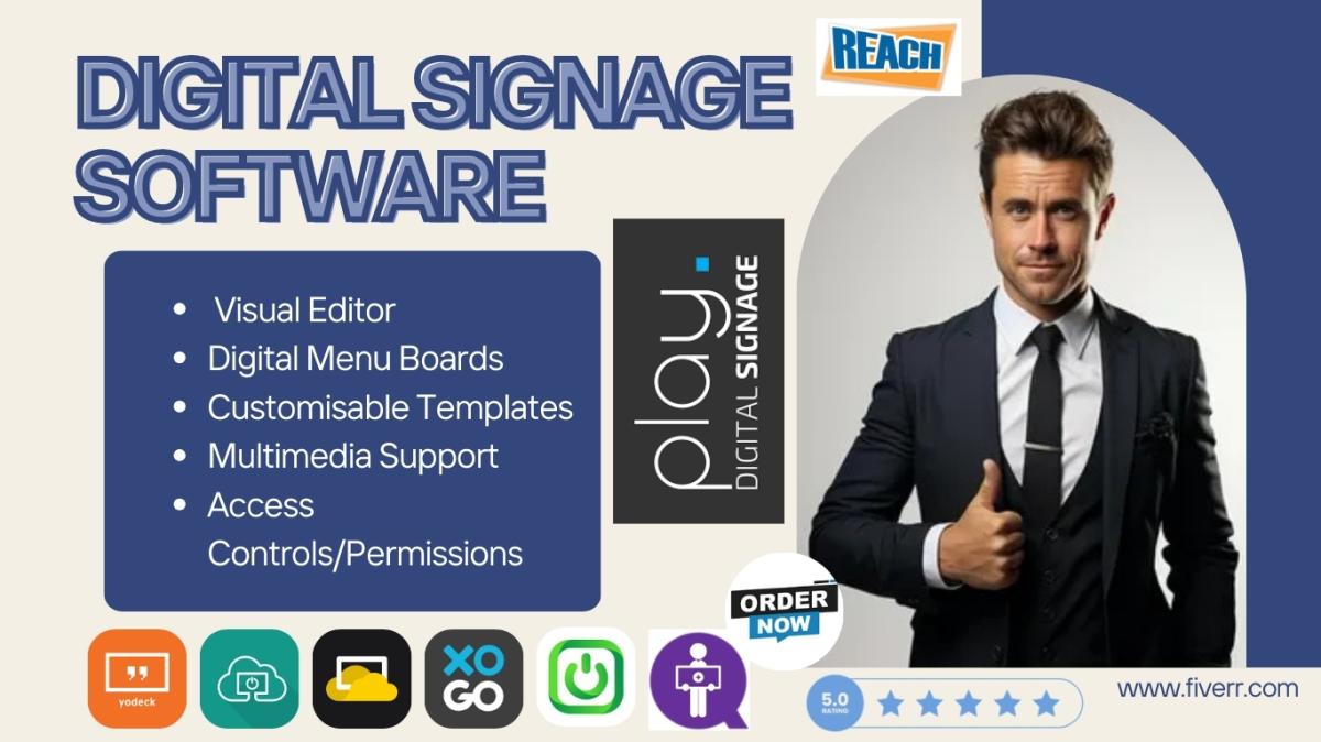 I Will Design Professional Outstanding Digital Signage Software Yodeck Optisigns