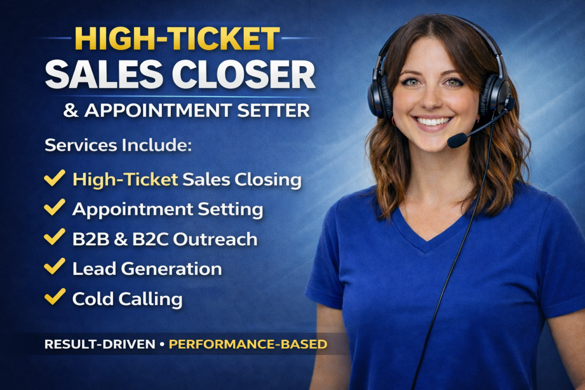 I will salesperson sales closer virtual assistance lead generation high ticket