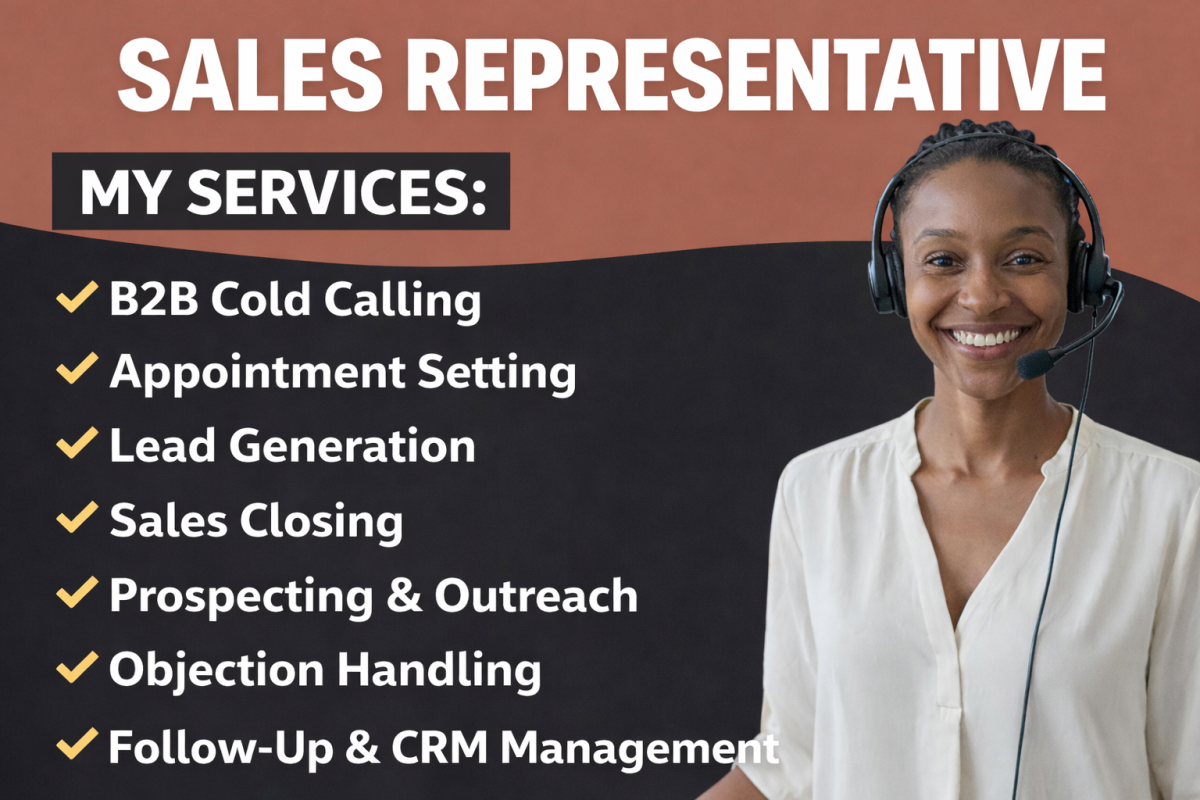 I Will Sales Closer, High Ticket Sales Person, B2B Sales Representative & Lead Generation