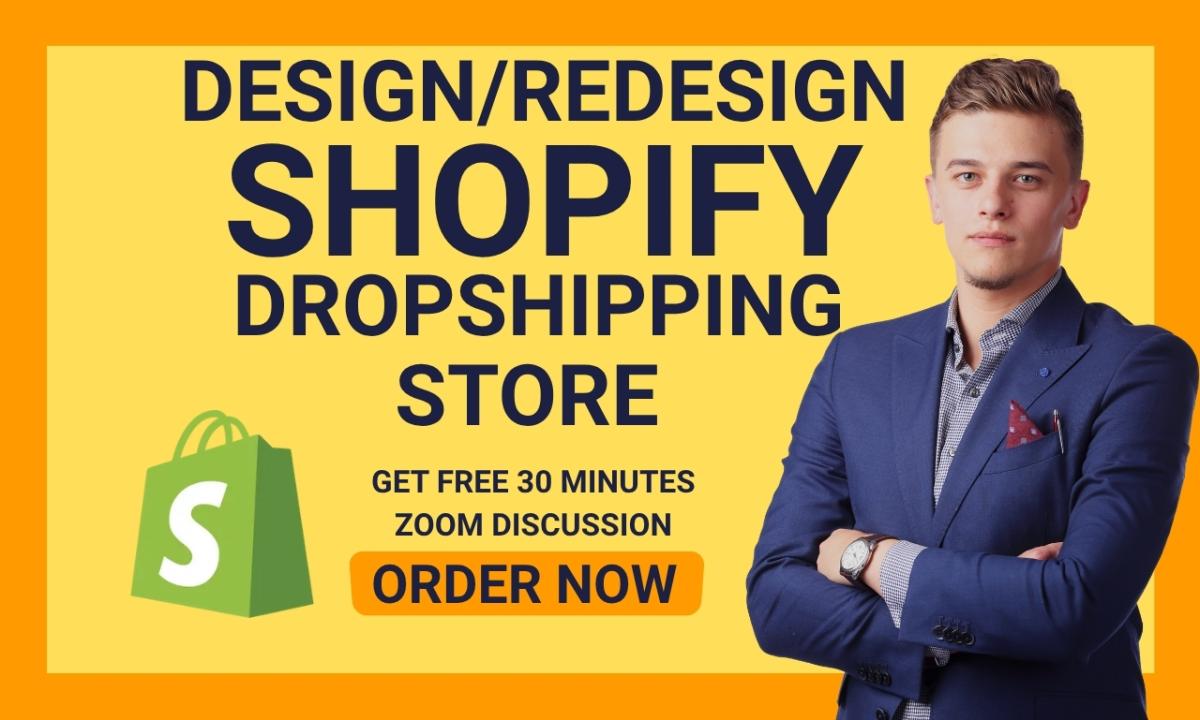 I will design profitable Shopify dropshipping store or Shopify website