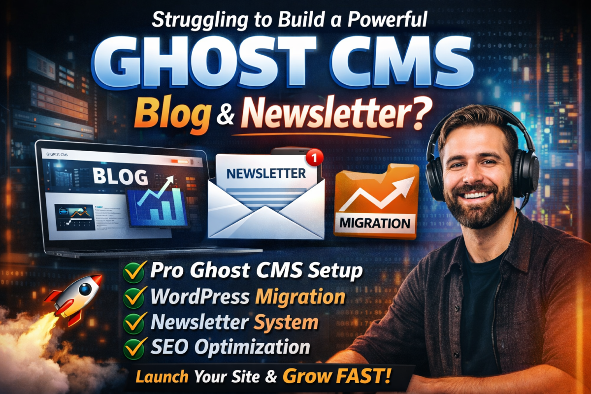 I will build Ghost CMS website setup Ghost blog Ghost CMS migrate Ghost newsletter
