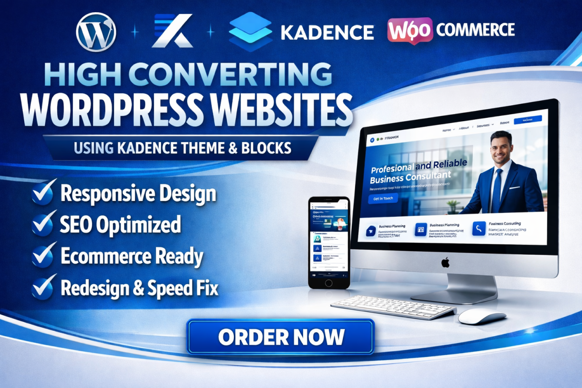 I will create a WordPress website using Kadence Theme, Kadence Blocks & Gutenberg Blocks
