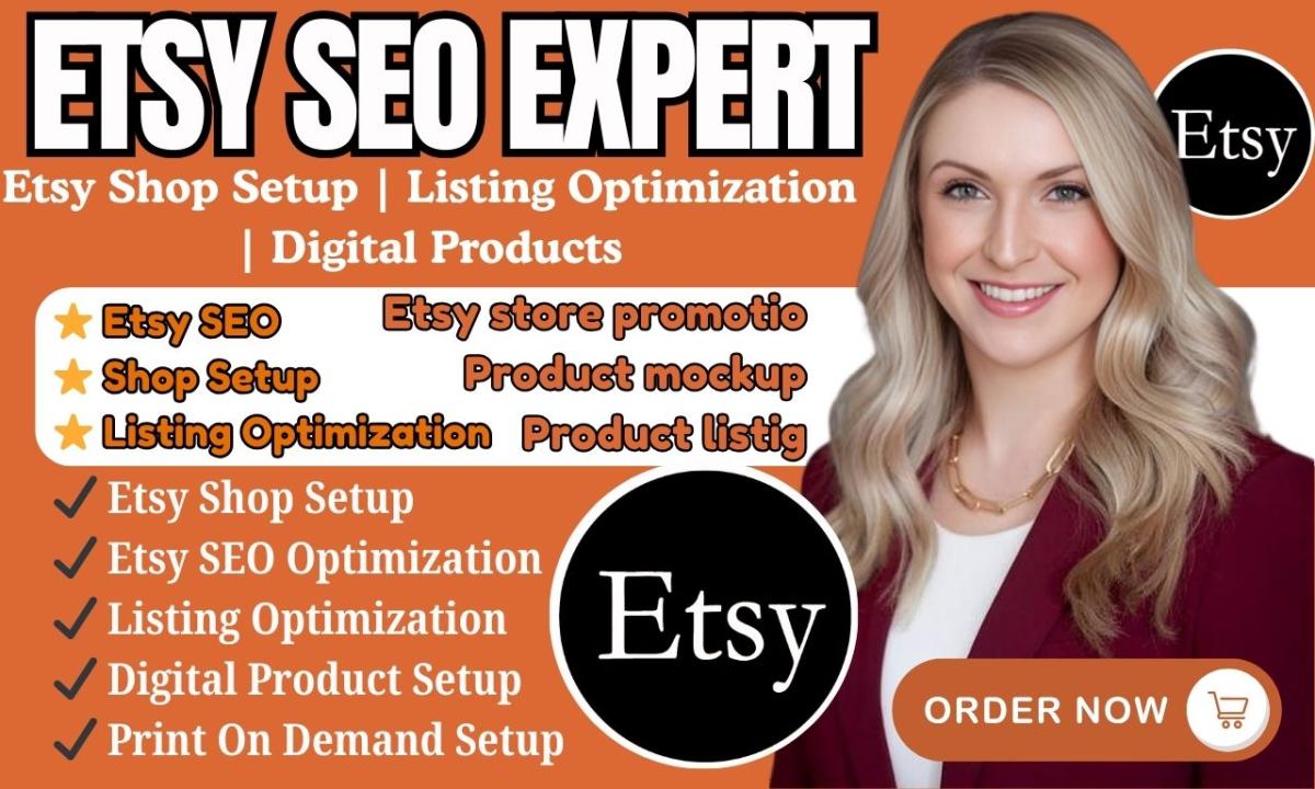 I will setup Etsy digital product store, POD Etsy SEO optimization, and Etsy store promotion