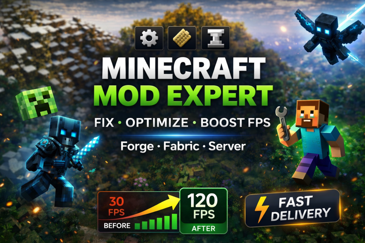 I Will Create, Fix, and Optimize Minecraft Modpacks, Datapacks, Convert Fabric to Forge