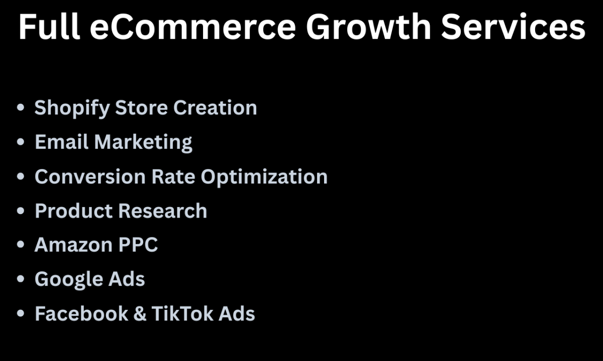 I Will Do Shopify, Amazon, Dropshipping and Facebook Ads