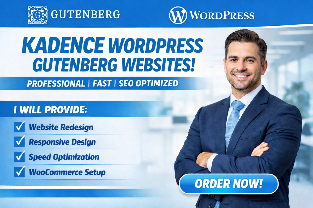 I Will Redesign WordPress Website Using Kadence Theme, Gutenberg Blocks, and Kadence Blocks