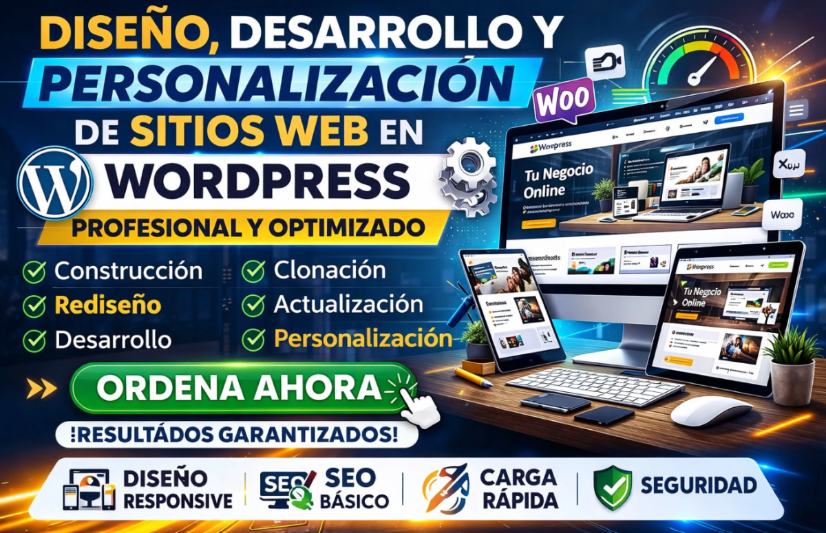 I will crearé o rediseñaré tu sitio web profesional en WordPress