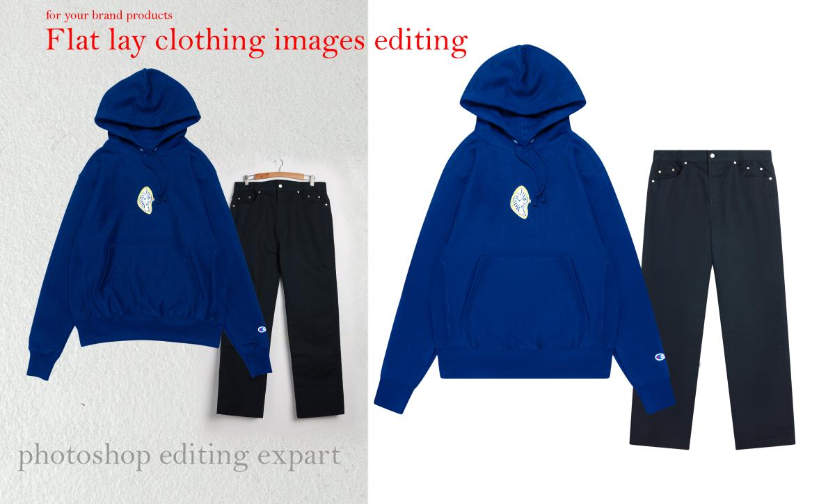 I will quickly flat lay picture edit and fashion apparel retouch services in photoshop