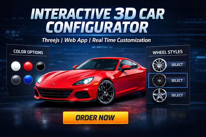 I will create interactive 3D car configurator for your website using Three.js and WebGI