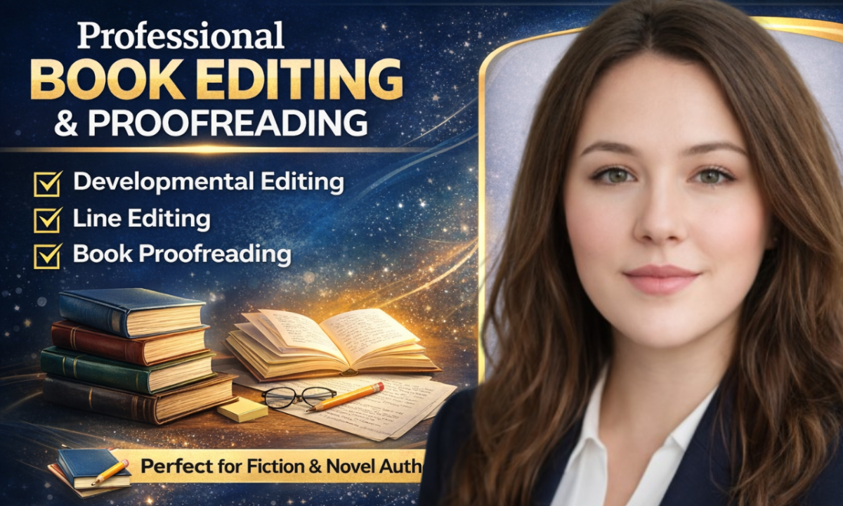 I Will Proofread Literary Fiction, Developmental Book Editor, Copy and Line Edit Novel