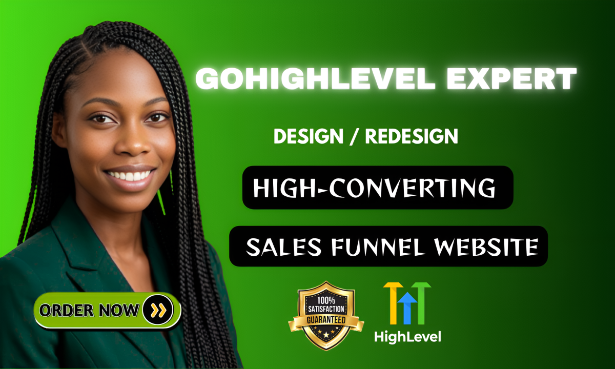 I will build GoHighLevel sales funnel, landing page, GoHighLevel website expert