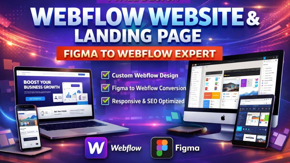 I will design webflow website, webflow landing page, figma to webflow expert