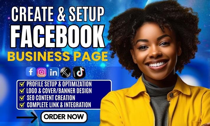 I will do facebook business page setup and social media accounts creation
