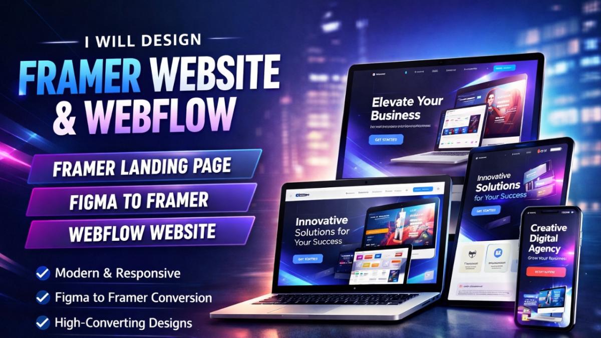 I will design framer website, framer landing page, webflow website, figma to framer