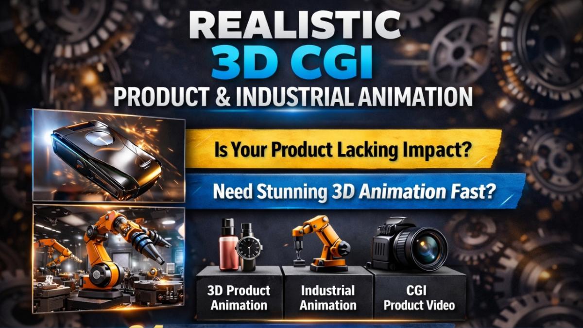 I will create realistic 3d cgi product animation, product video, industrial animation