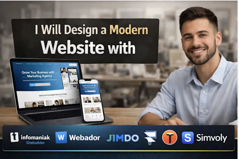 I will design a modern website with infomaniak sitebuilder, webador, jimdo, framer