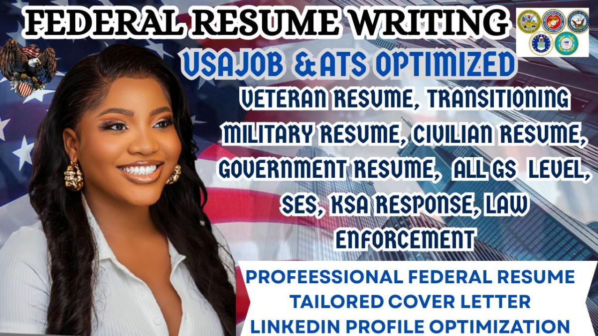 I will write 2 pages federal resume USAJOBS resume government resume CV writing