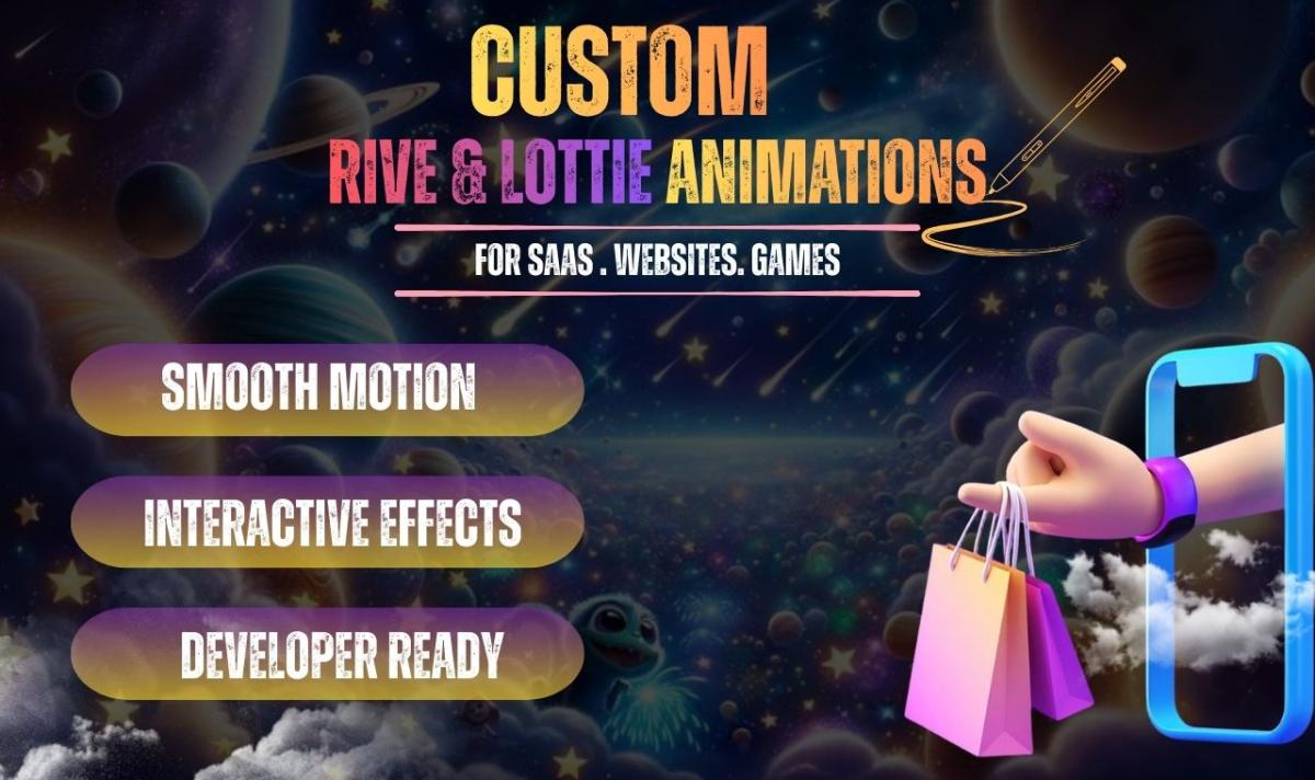 I will create interactive rive animation for website, app game, saas