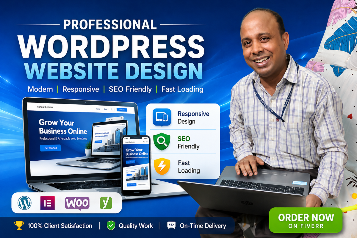 Design a responsive WordPress website for small business