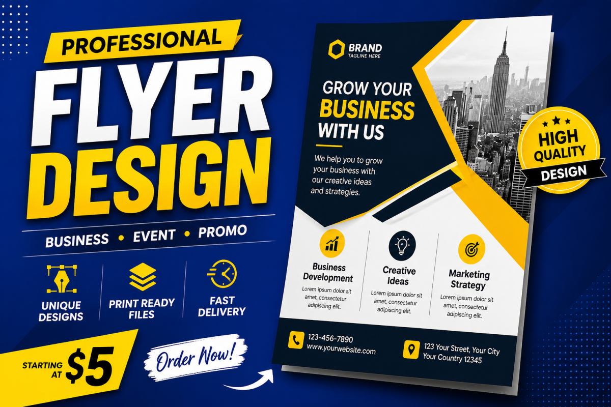 i will design professional flyer, business flyer, event flyer and poster