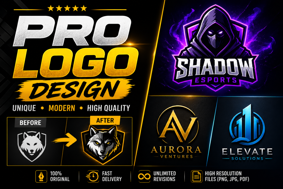 I will design a unique gaming, esports, or brand logo that stands out