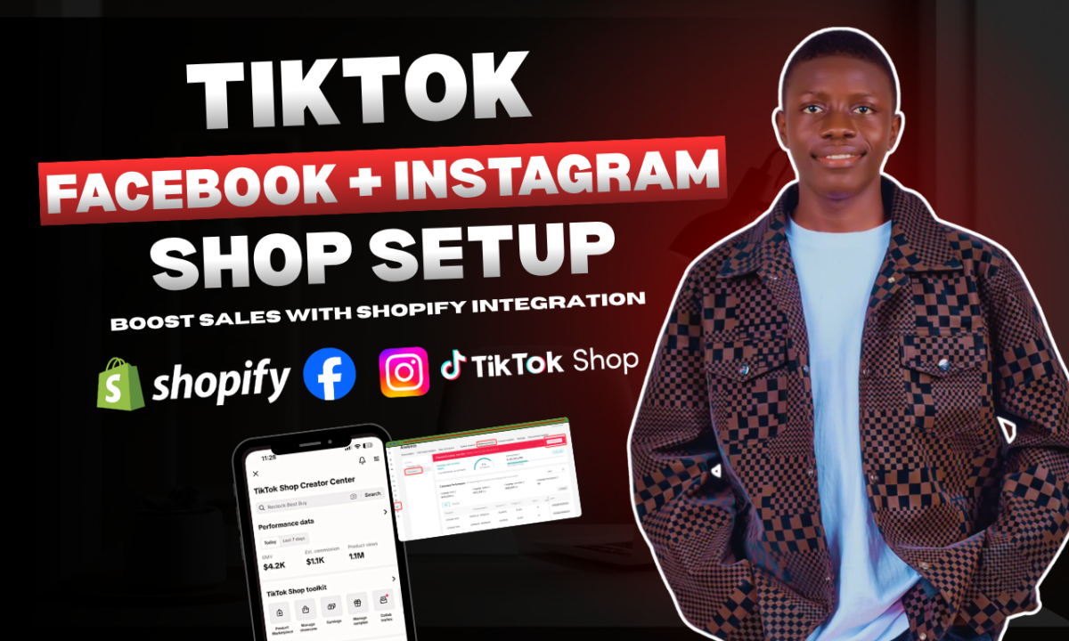 I will setup tiktok shop, instagram shop, facebook shop and shopify tiktok marketing