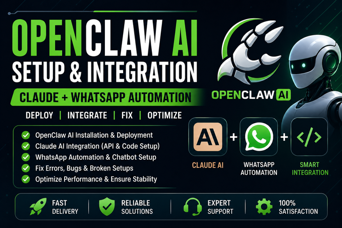 I will install and set up openclaw ai with claude integration and whatsapp automation,