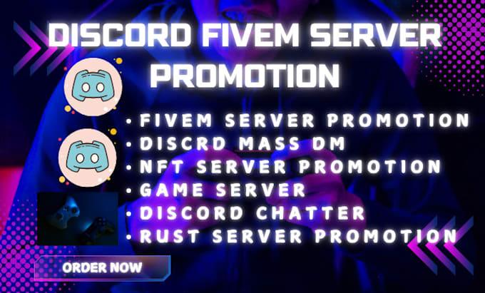 I will do discord mass dm, rust server promotion,active fivem,dayz, roblox, game server