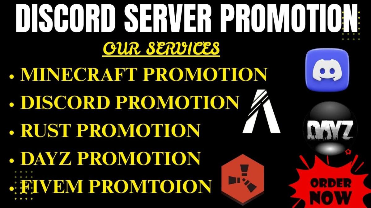 I will minecraft promotion, fivem, dayz, rust server, discord gaming server promotion