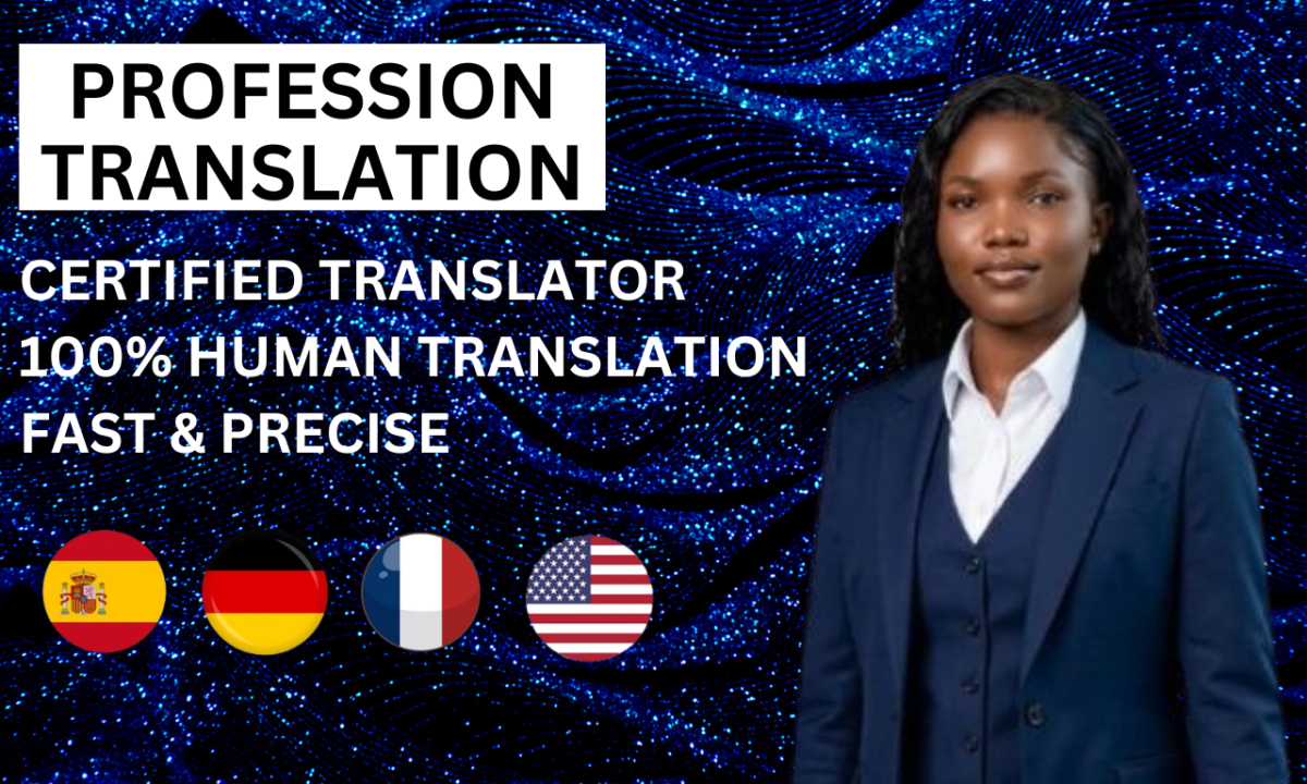 I will professionally translate spanish, french, german, to english or vise visa
