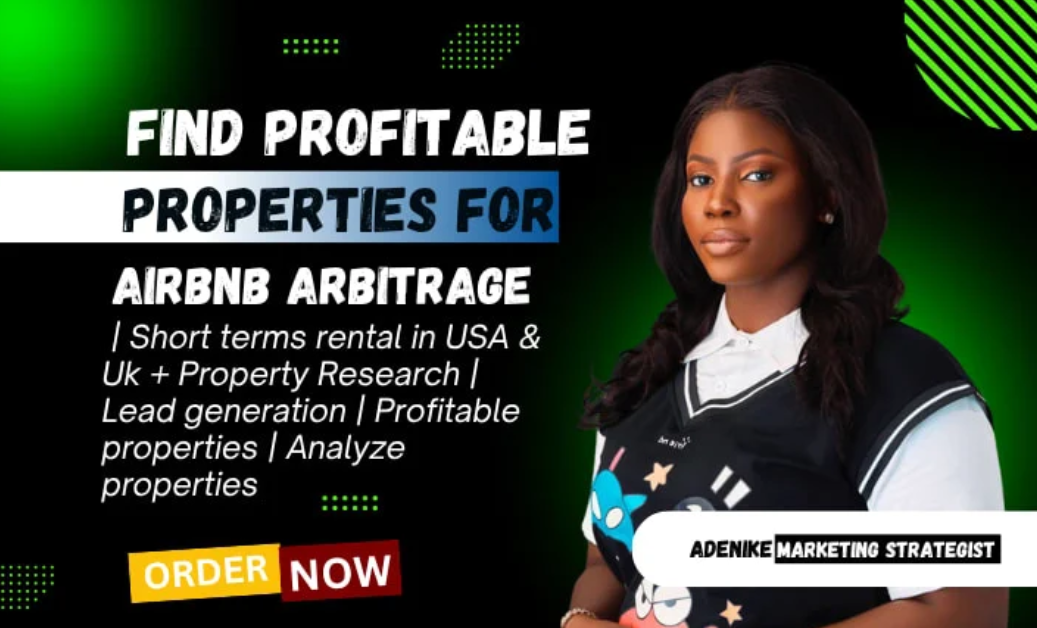 I will do airbnb arbitrage property research for USA and UK short term rental leadsI will do airbnb arbitrage property research for USA and UK short term rental leads