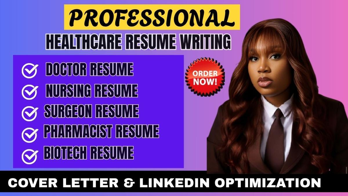 I will write ats healthcare resume, nursing resume, medical CV, cover letter