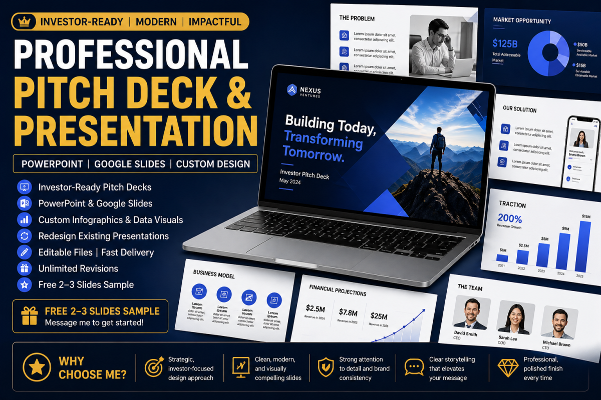 I will design a professional power point presentation