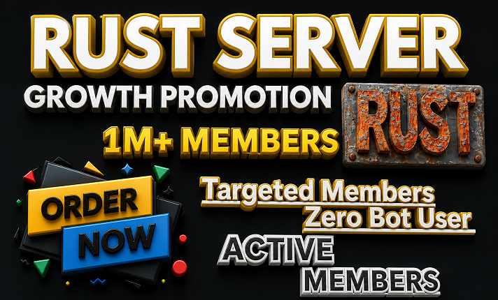 I will discord server promotion, gaming server server advertising rust promotion grow