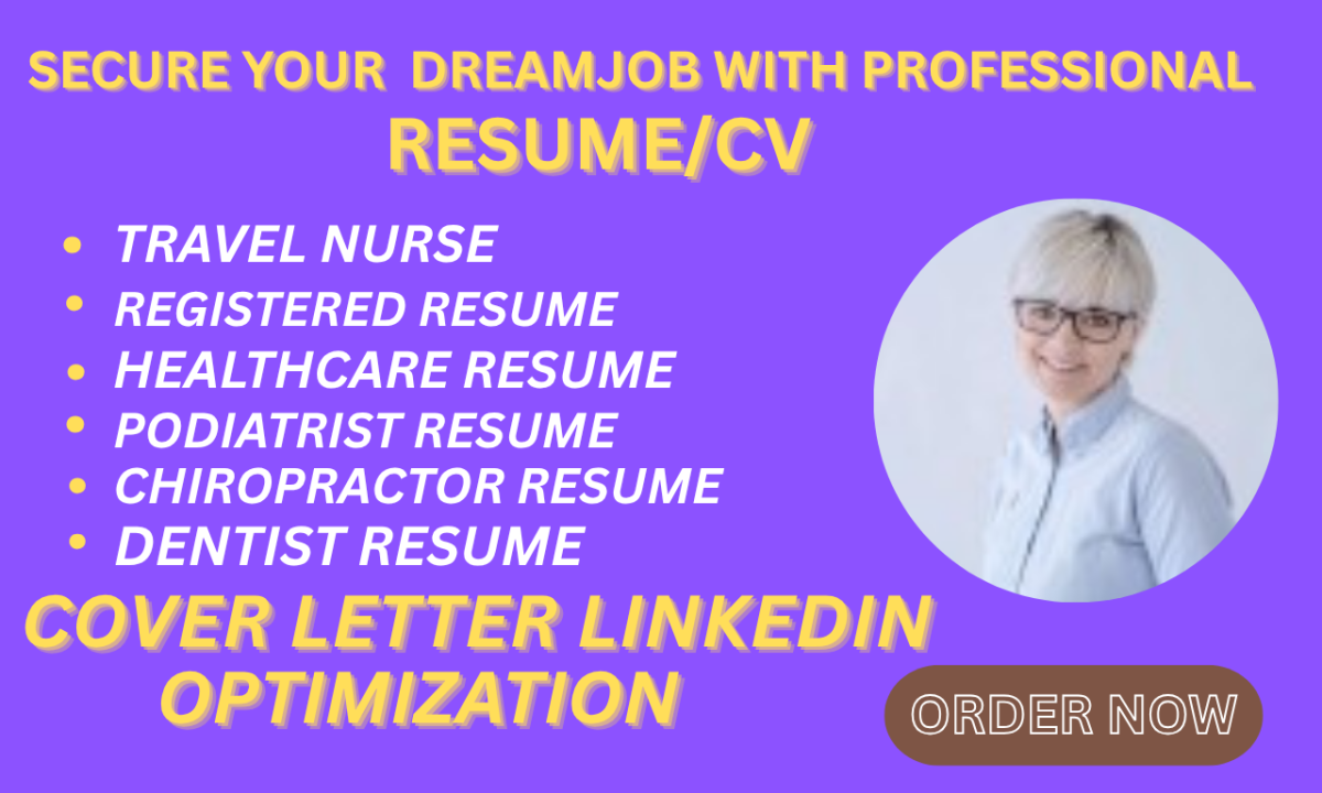 I Will write healthcare resume, cover letter and linkedin