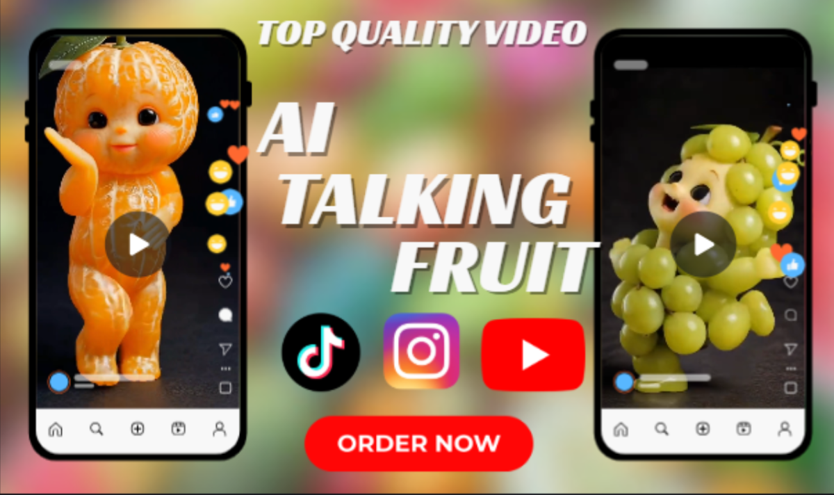 I will create viral ai talking fruits ai dancing fruits ai videos ai funny object