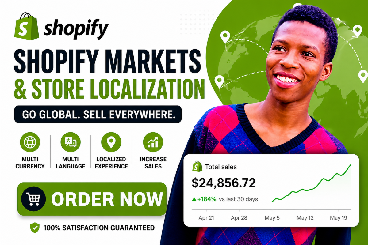I will setup shopify markets, multi currency and store localization