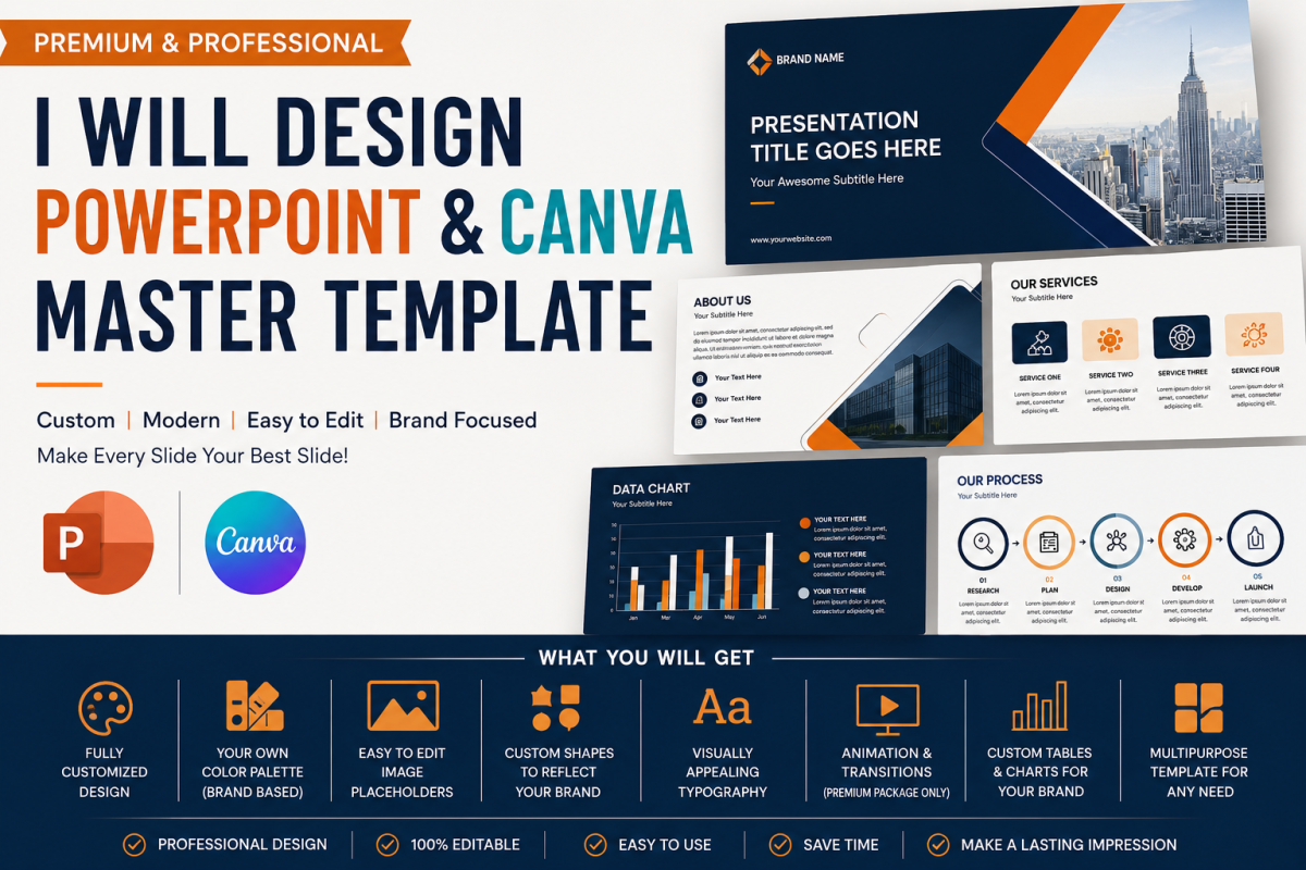 I will professionally design canva and powerpoint slide