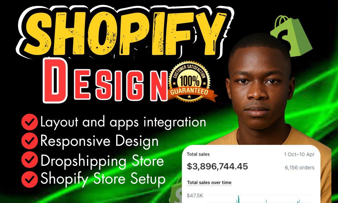 I will redesign,build shopify store, droppshipping store, product store,