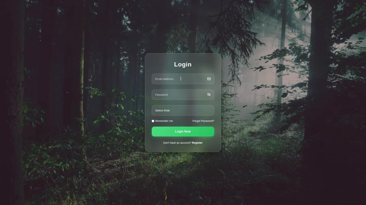 I will modern UI design login form with glassmorphism effect