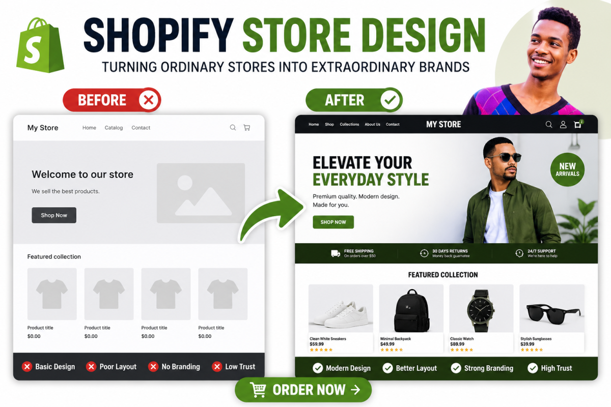 I will design a modern shopify store that improves sales and conversion