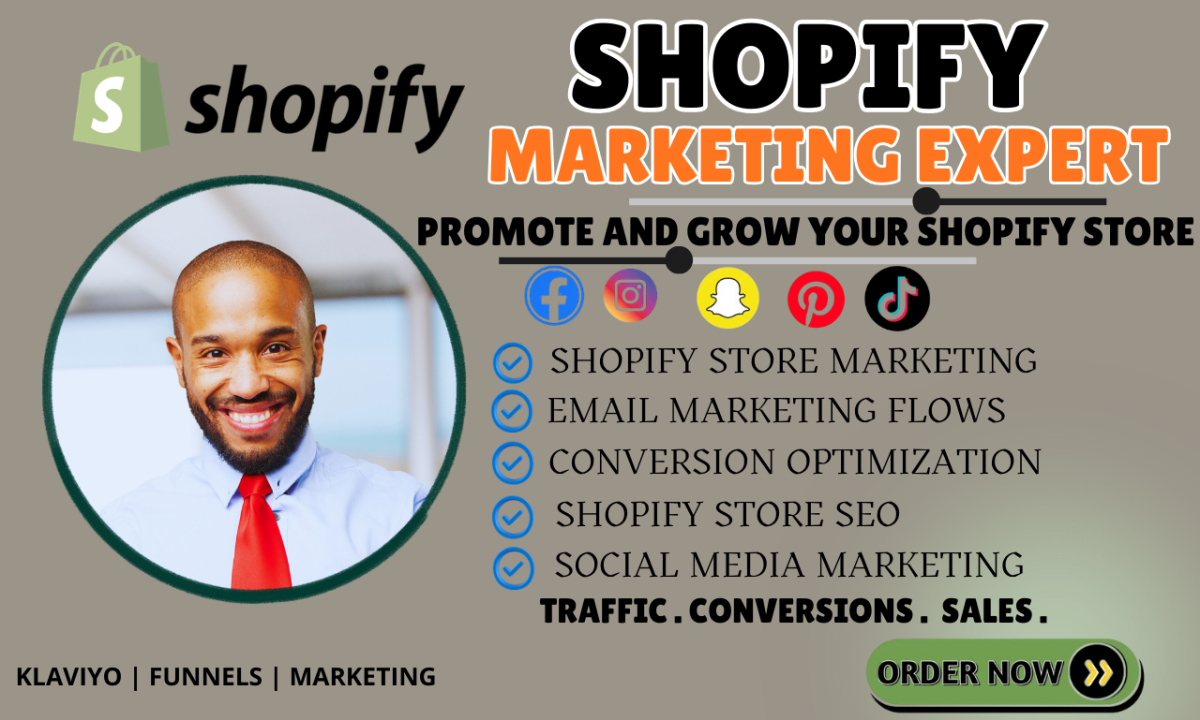 I will do shopify marketing to boost shopify sales, ecommerce marketing, sales funnel