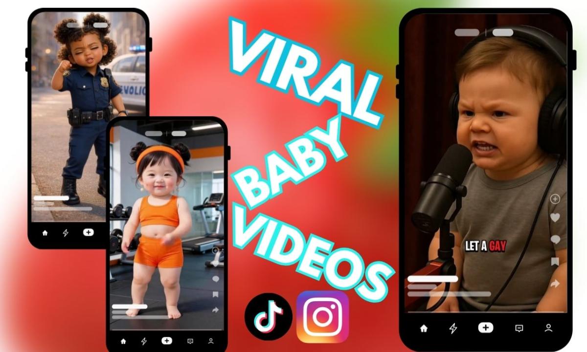 I will create viral ai dancing baby video, ai baby podcast for tiktok and youtube