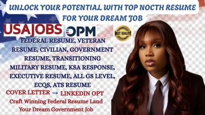 I will write ATS Federal Resume for USAJOBS, KSA, ECQ, MTQ that gets interviews