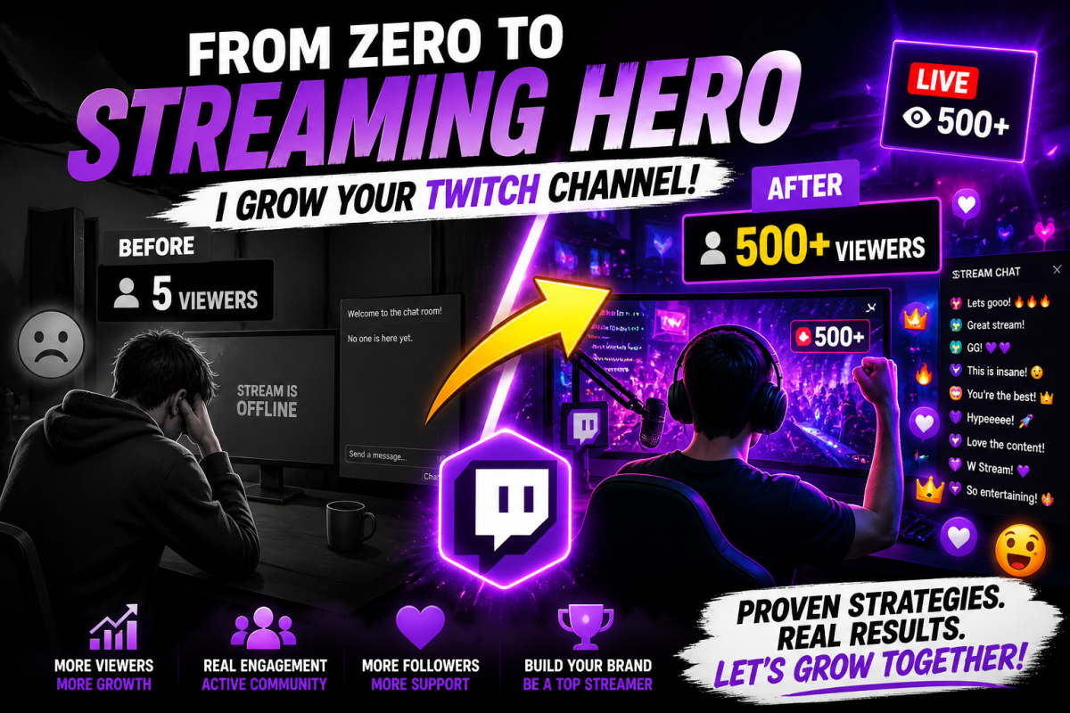 i will skyrocket your twitch channel with real promotion