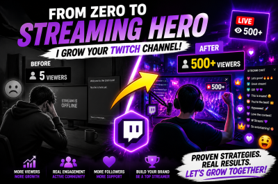 i will skyrocket your twitch channel with real promotion